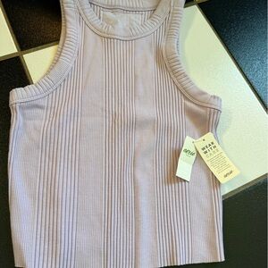Aerie Ribbed Knit Top in Soft Lavender